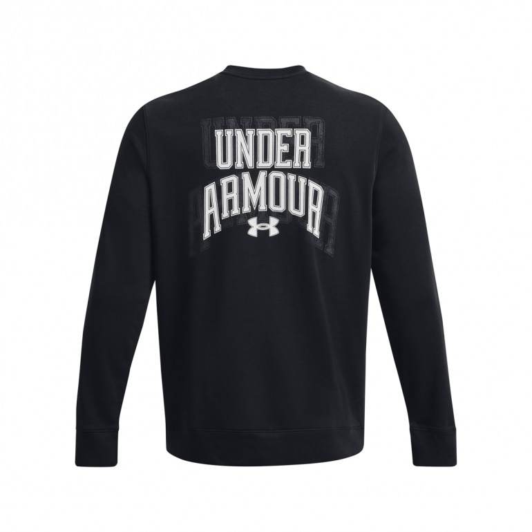 Męska bluza dresowa nierozpinana bez kaptura Under Armour UA Rival Terry Graphic Crew - czarna