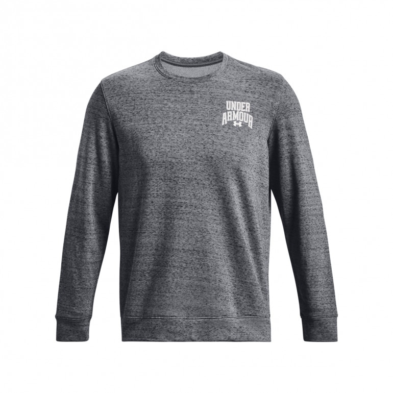 Męska bluza dresowa nierozpinana bez kaptura Under Armour UA Rival Terry Graphic Crew - szara
