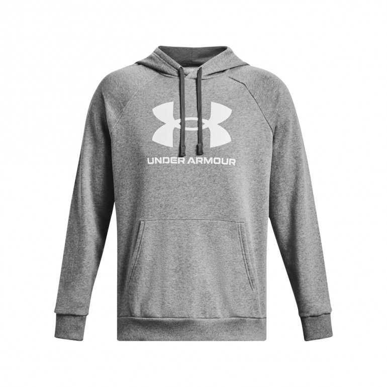Męska bluza dresowa nierozpinana z kapturem Under Armour UA Rival Fleece Logo HD - szara