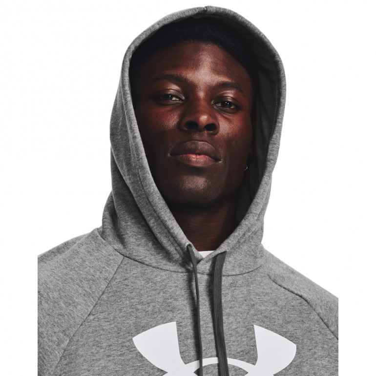 Męska bluza dresowa nierozpinana z kapturem Under Armour UA Rival Fleece Logo HD - szara