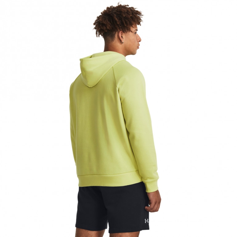 Męska bluza dresowa nierozpinana z kapturem Under Armour UA Rival Fleece Logo HD - żółta