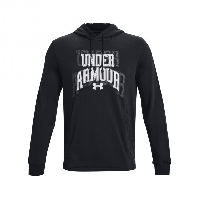Męska bluza dresowa nierozpinana z kapturem Under Armour UA Rival Terry Graphic HD - czarna