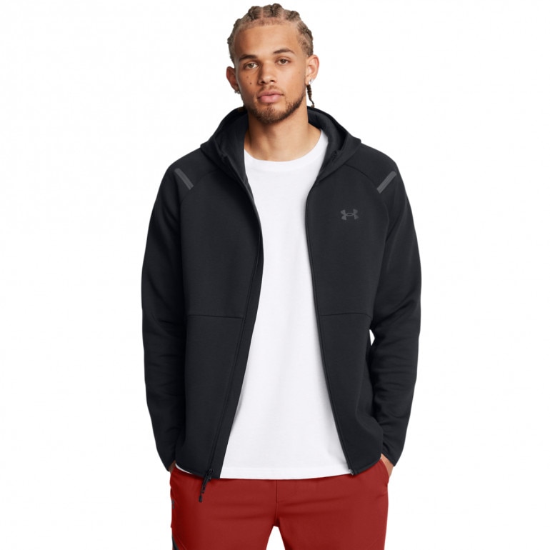 Męska bluza dresowa rozpinana z kapturem Under Armour UA Unstoppable Fleece Full-Zip - czarna