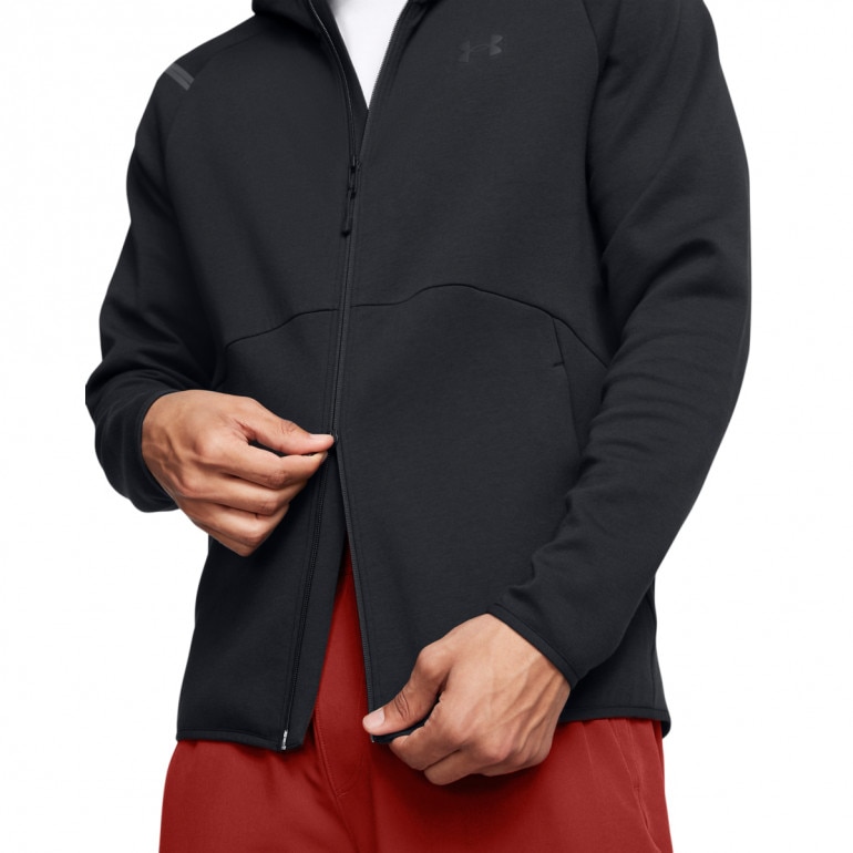 Męska bluza dresowa rozpinana z kapturem Under Armour UA Unstoppable Fleece Full-Zip - czarna