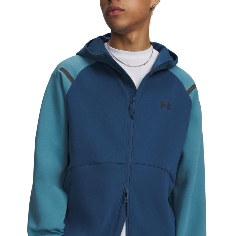 Męska bluza dresowa rozpinana z kapturem Under Armour UA Unstoppable Fleece Full-Zip - niebieska
