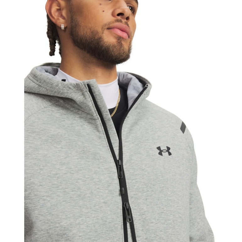 Męska bluza dresowa rozpinana z kapturem Under Armour UA Unstoppable Fleece Full-Zip - szara