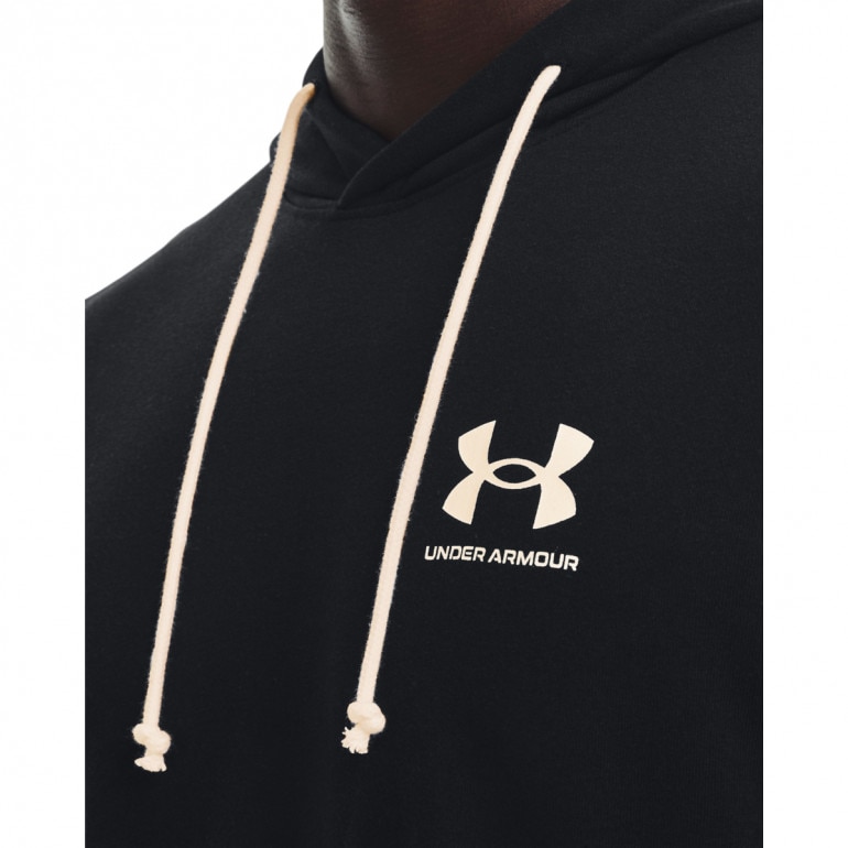 Męska bluza dresowa nierozpinana z kapturem UNDER ARMOUR UA RIVAL TERRY LC HD - czarna