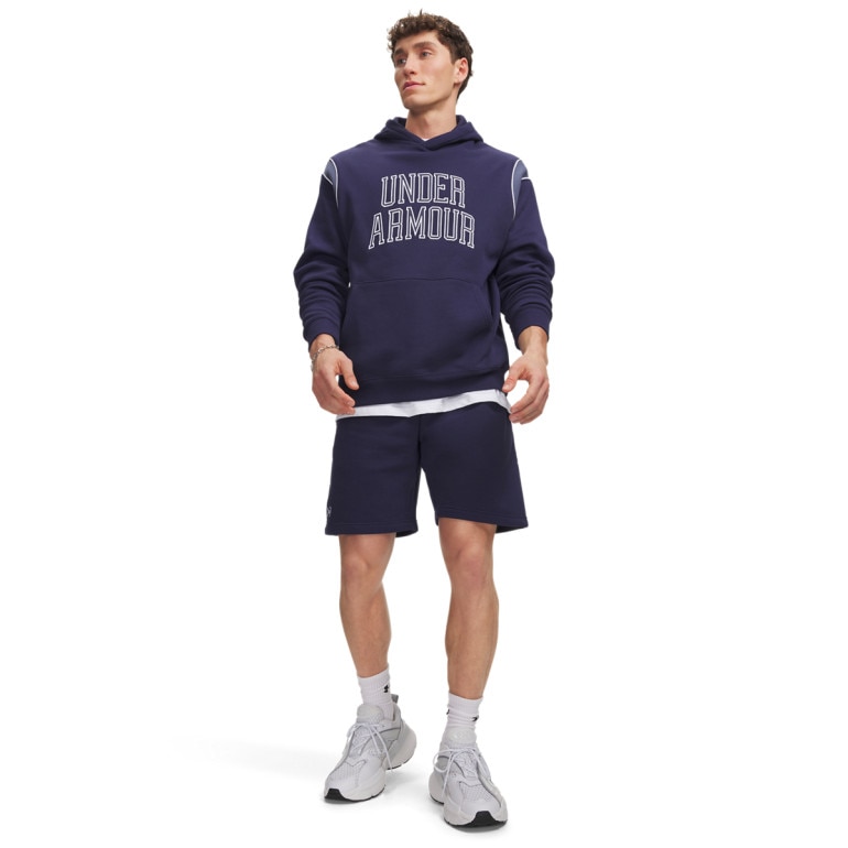 Męska bluza dresowa z nadrukiem Under Armour UA Rival Fleece - granatowa