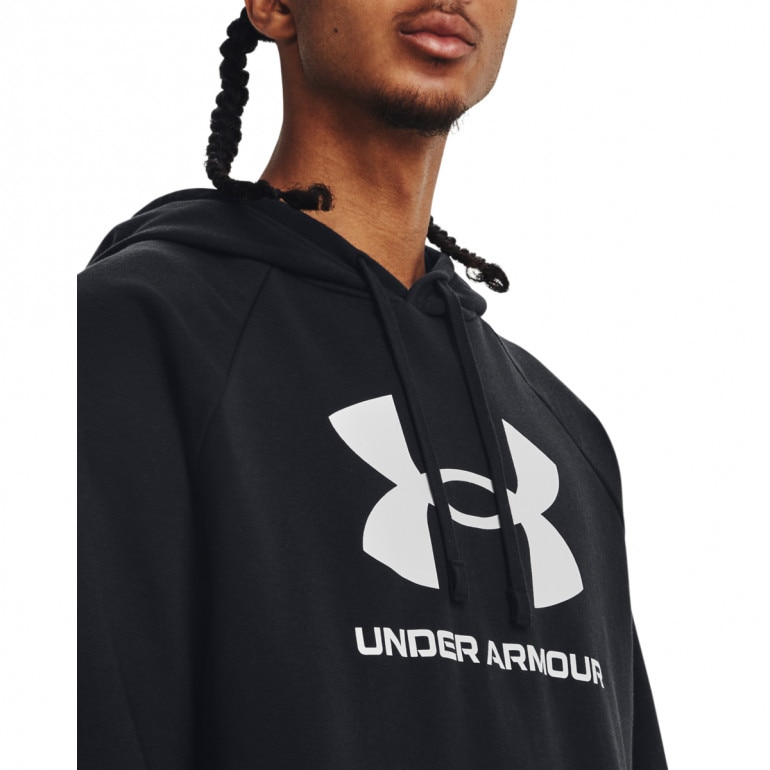 Męska bluza dresowa nierozpinana z kapturem Under Armour UA Rival Fleece Logo HD - czarna