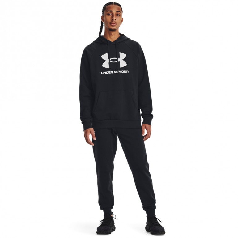 Męska bluza dresowa nierozpinana z kapturem Under Armour UA Rival Fleece Logo HD - czarna