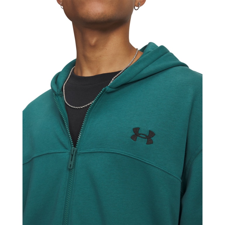 Męska bluza rozpinana z kapturem Under Armour UA Rival LW FZ - zielona