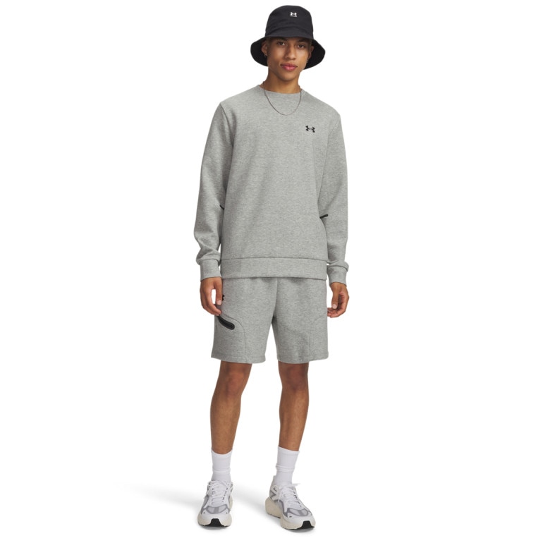 Męska bluza treningowa nierozpinana bez kaptura Under Armour UA Unstoppable Flc Crew - szara