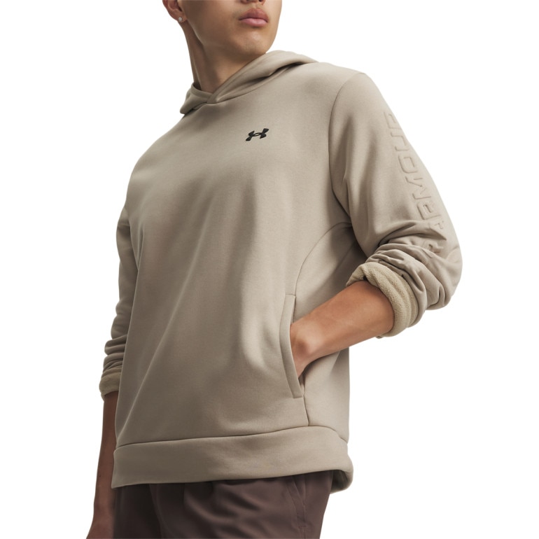 Męska bluza treningowa Under Armour AF WM Emboss Hoodie - beżowa