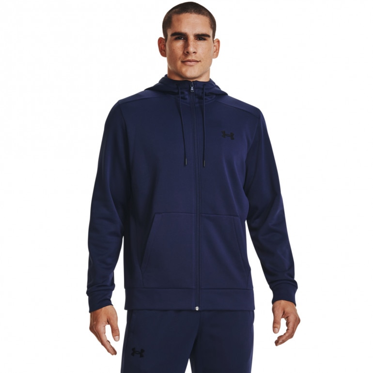 Męska bluza treningowa UNDER ARMOUR UA Armour Fleece FZ Hoodie - granatowa