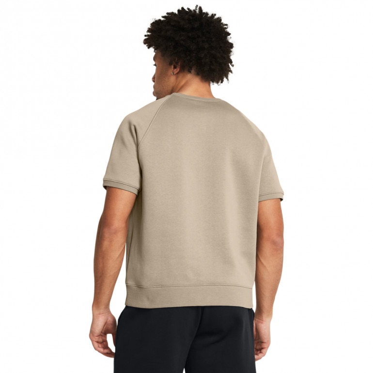 Męska bluza treningowa z krótkim rękawem Under Armour Project Rock Eagle Grphc SS Crew - beżowa