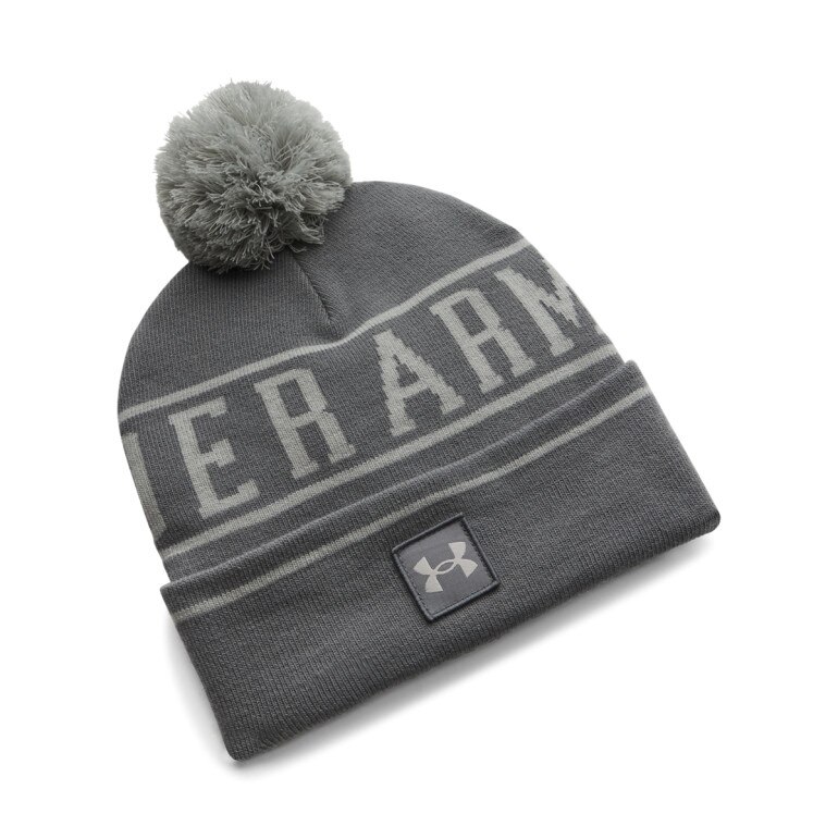 Męska czapka zimowa Under Armour M Halftime Pom Beanie - khaki