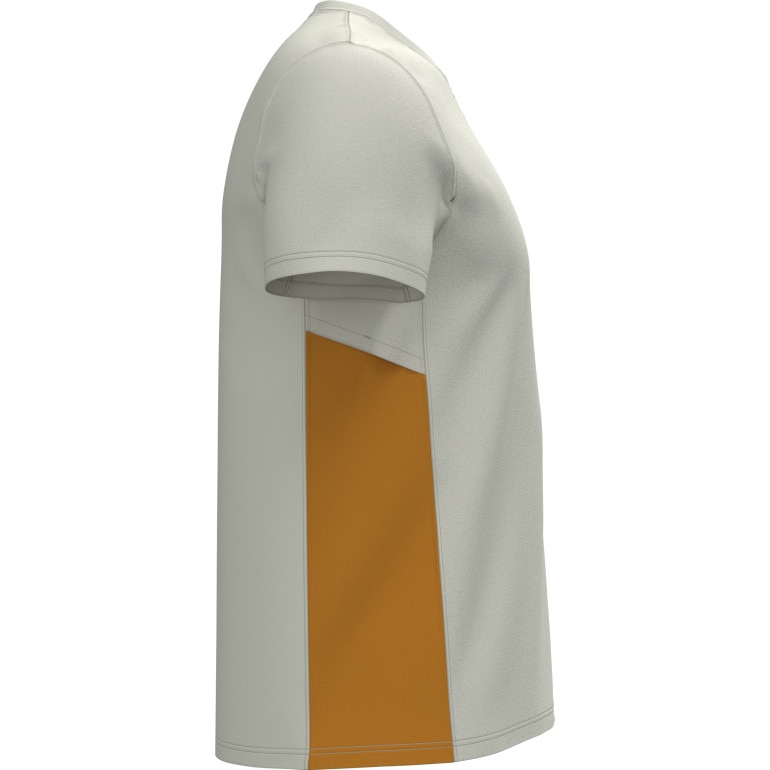 Męska koszulka do biegania Under Armour UA Trail Run Zip SS - beżowa