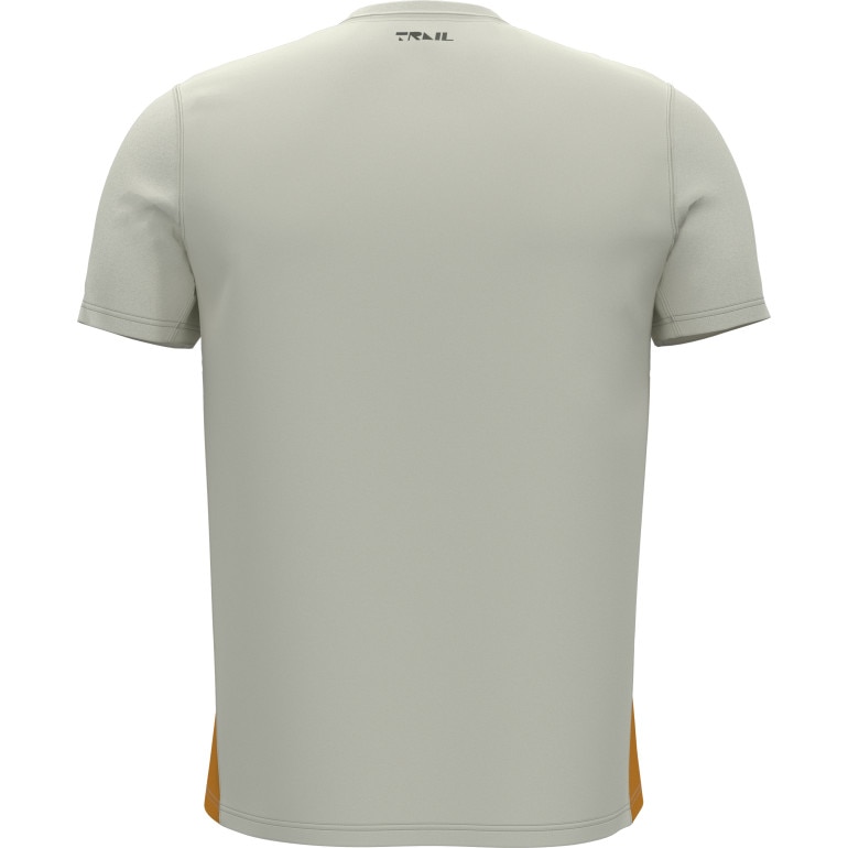 Męska koszulka do biegania Under Armour UA Trail Run Zip SS - beżowa