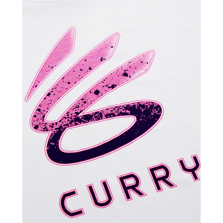 Męska koszulka do koszykówki Under Armour Curry Logo Trend - biała