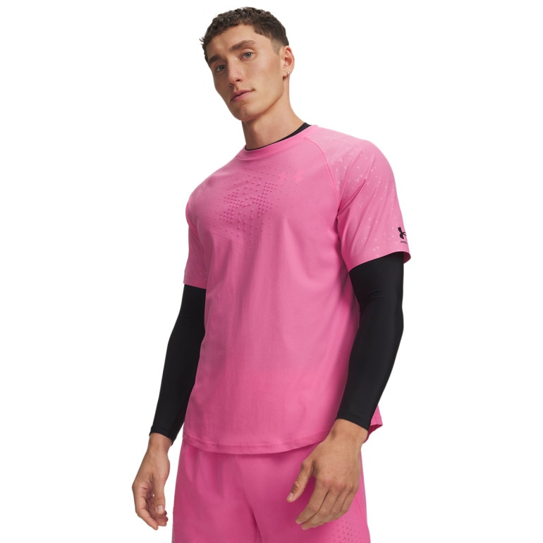 Męska koszulka piłkarska Under Armour UA Challenger Elite SS - różowa