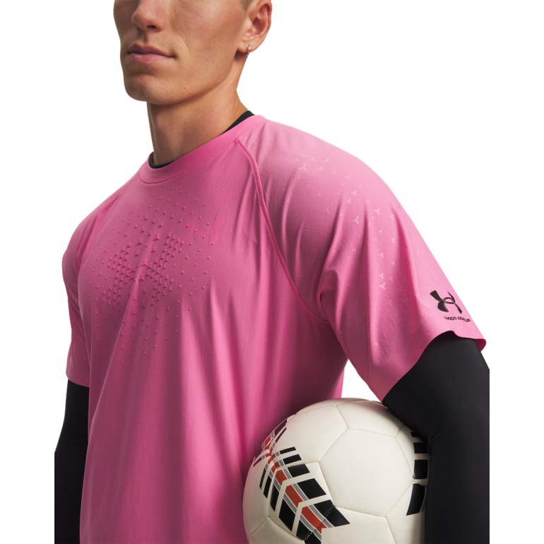 Męska koszulka piłkarska Under Armour UA Challenger Elite SS - różowa