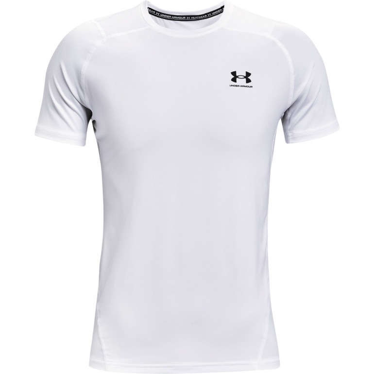 Męska koszulka treningowa UNDER ARMOUR HG Armour Fitted SS - biała