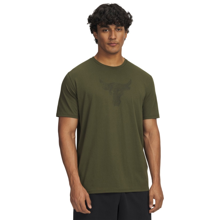 Męska koszulka treningowa Under Armour Project Rock Brahma Bull - khaki