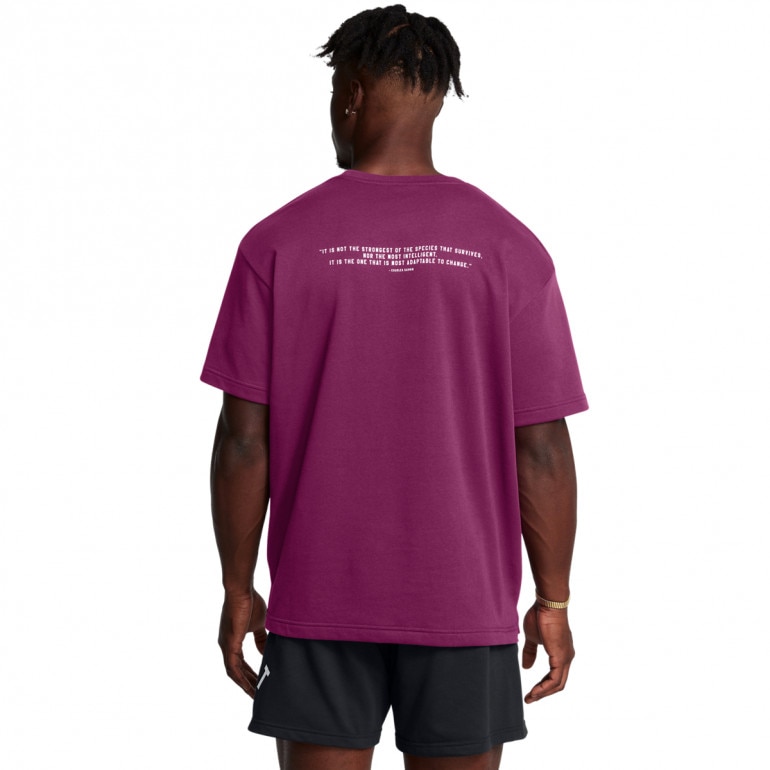 Męska koszulka treningowa Under Armour Project Rock Terry Top Q3 - fioletowa
