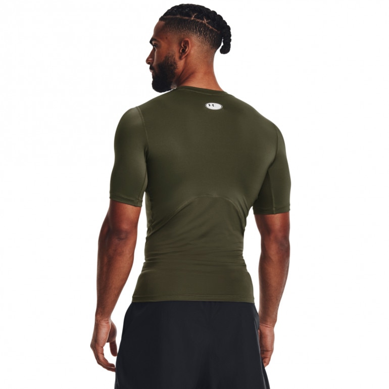 Męska koszulka treningowa Under Armour UA HG Armour Comp SS - khaki