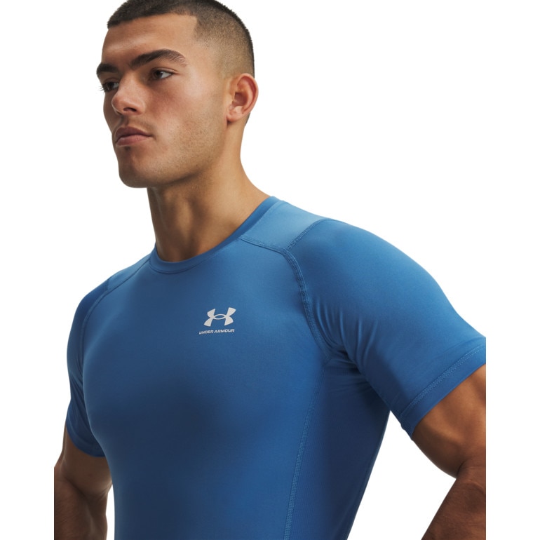 Męska koszulka treningowa Under Armour UA HG Armour Comp SS - niebieska