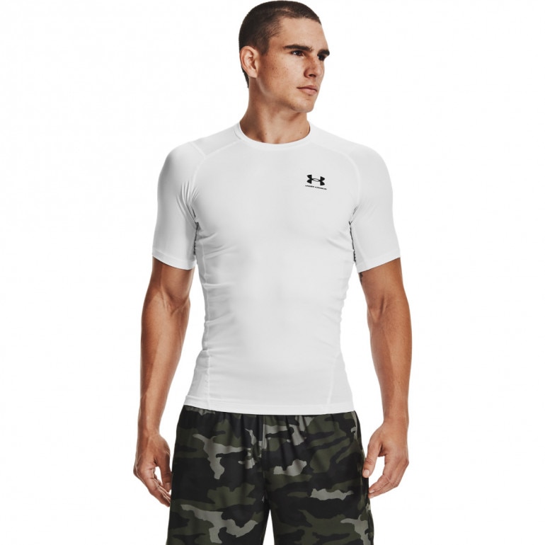 Męska koszulka treningowa UNDER ARMOUR UA HG Armour Comp SS - biała