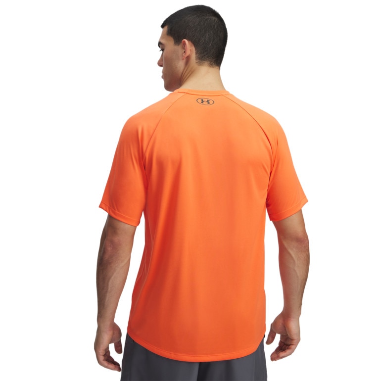 Męska koszulka treningowa Under Armour UA M Tech Print Fill SS - pomarańczowa