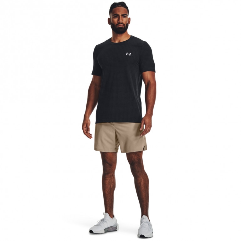 Męska koszulka treningowa Under Armour UA Seamless Grid SS - czarna