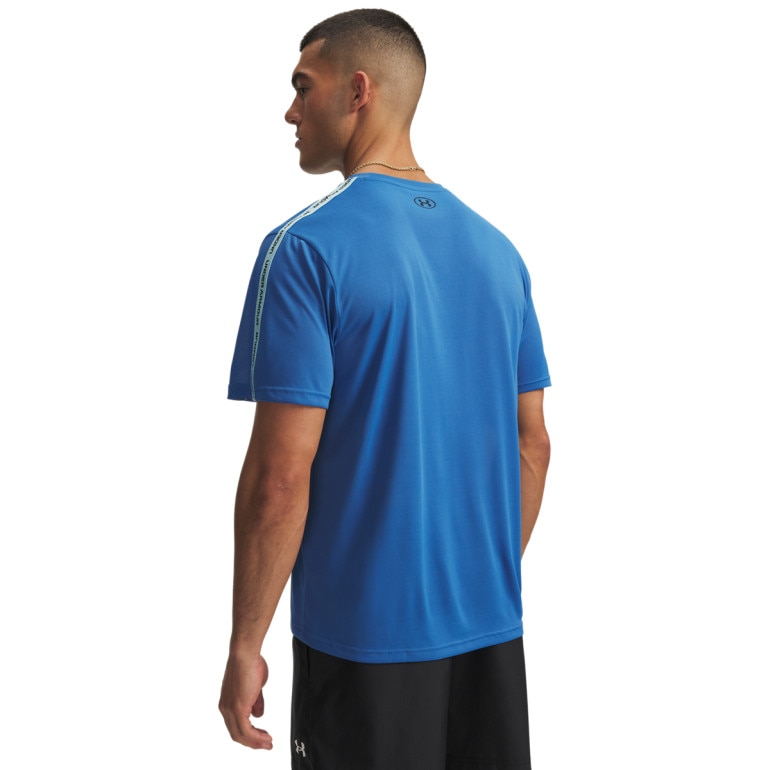 Męska koszulka treningowa Under Armour UA Tech Taping SS - niebieska
