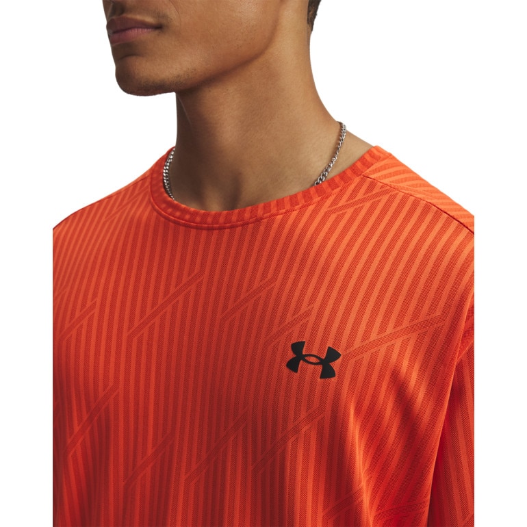 Męska koszulka treningowa Under Armour UA Tech Vent Jacquard - pomarańczowa