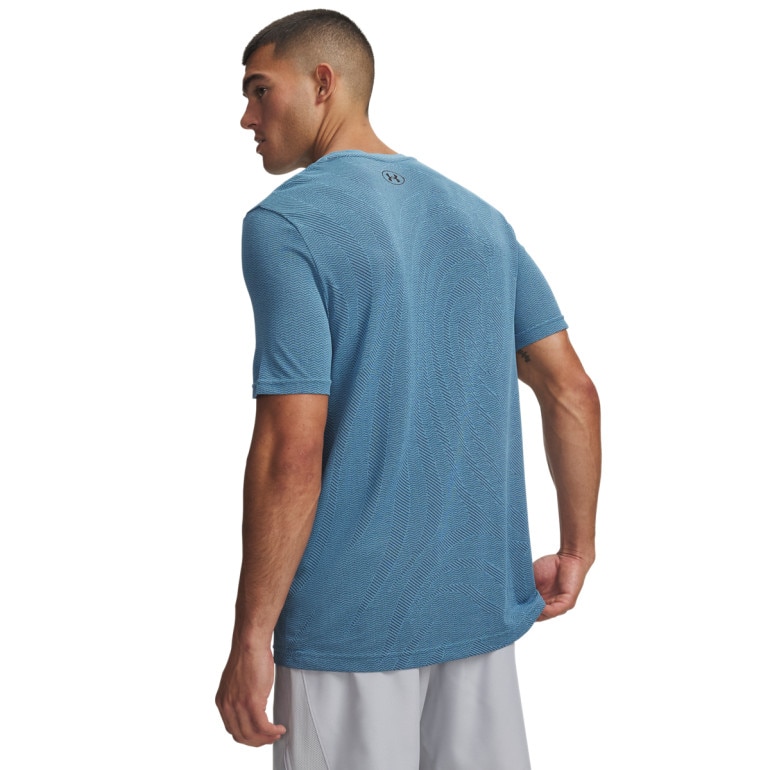 Męska koszulka treningowa Under Armour Vanish Seamless Novelty SS - niebieska