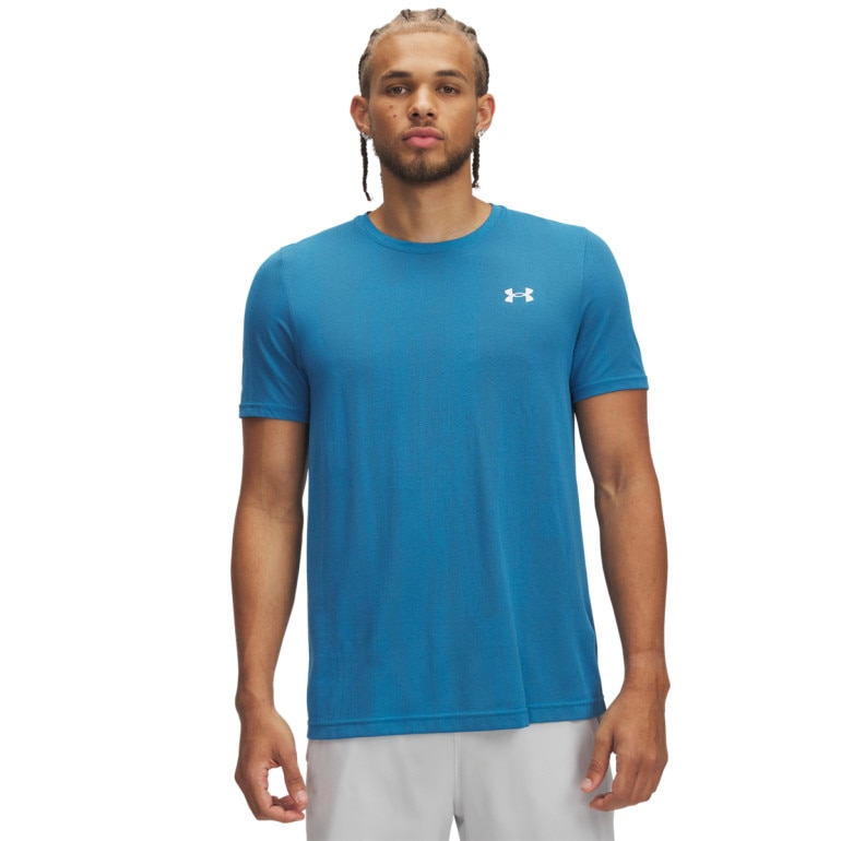Męska koszulka treningowa Under Armour Vanish Seamless Novelty SS - niebieska