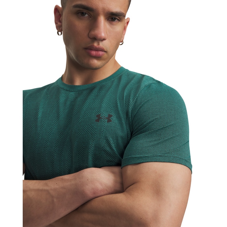 Męska koszulka treningowa Under Armour Vanish Seamless Novelty SS - turkusowa