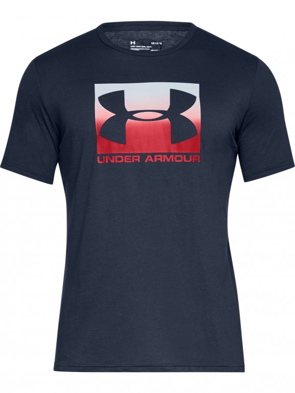 Męska koszulka UNDER ARMOUR BOXED SPORTSTYLE SS - granatowa