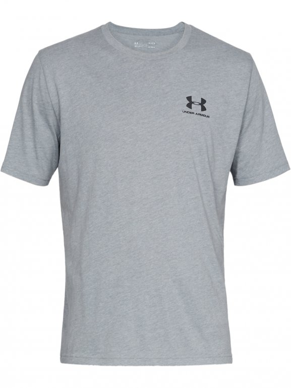 Męska koszulka UNDER ARMOUR SPORTSTYLE LEFT CHEST SS - szara