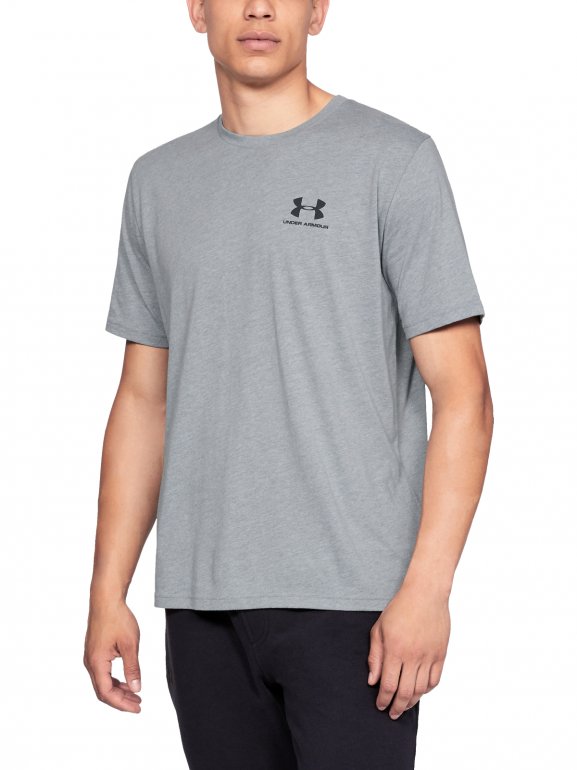 Męska koszulka UNDER ARMOUR SPORTSTYLE LEFT CHEST SS - szara