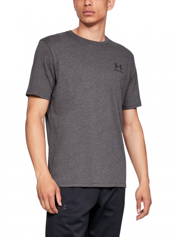 Męska koszulka UNDER ARMOUR SPORTSTYLE LEFT CHEST SS - szara