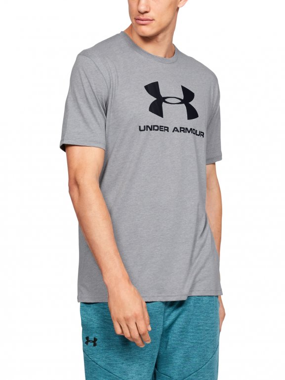 Męski t-shirt z nadrukiem UNDER ARMOUR SPORTSTYLE LOGO SS - szary