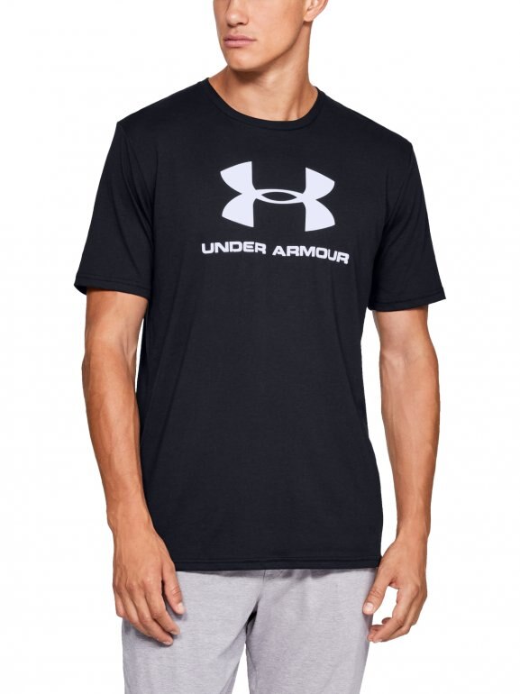 Męski t-shirt z nadrukiem UNDER ARMOUR SPORTSTYLE LOGO SS - czarny