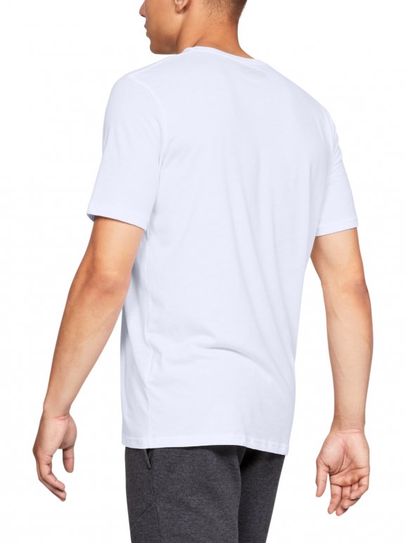 Męski t-shirt z nadrukiem UNDER ARMOUR SPORTSTYLE LOGO SS - biały