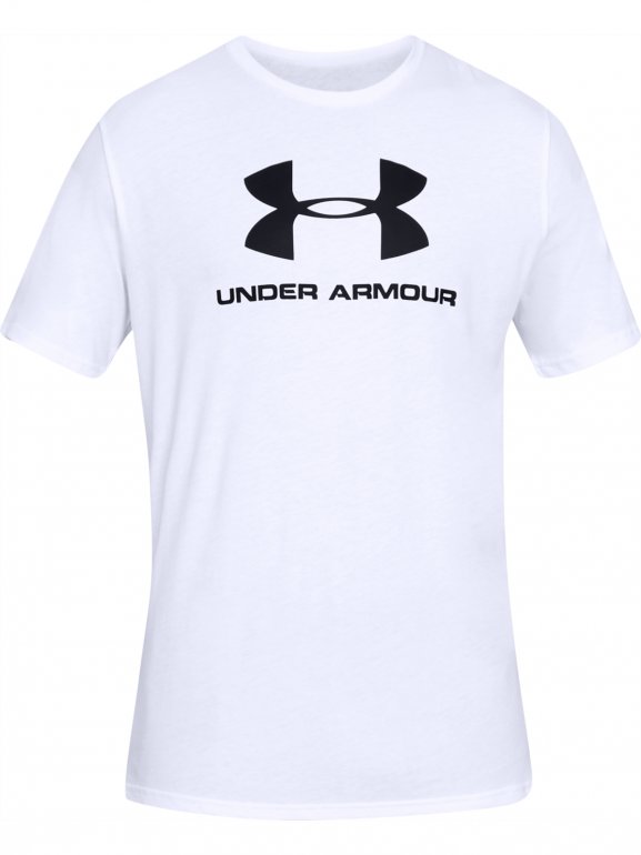 Męski t-shirt z nadrukiem UNDER ARMOUR SPORTSTYLE LOGO SS - biały