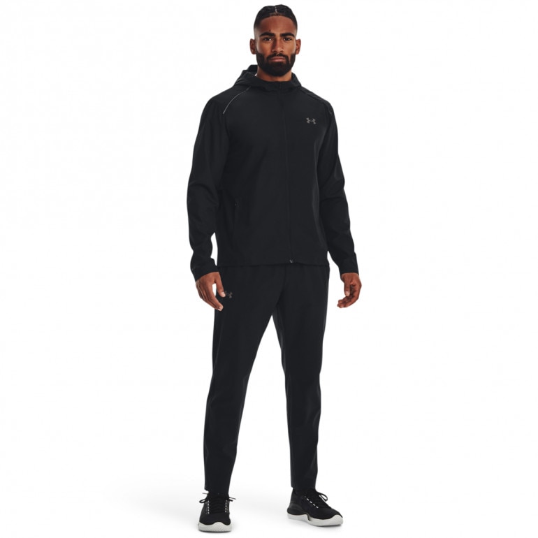Męska kurtka do biegania Under Armour UA Launch Hooded Jacket - czarna