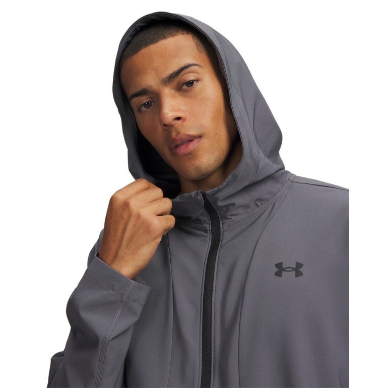 Męska kurtka z kapturem Under Armour UA Unstoppable Woven Jacket - szara