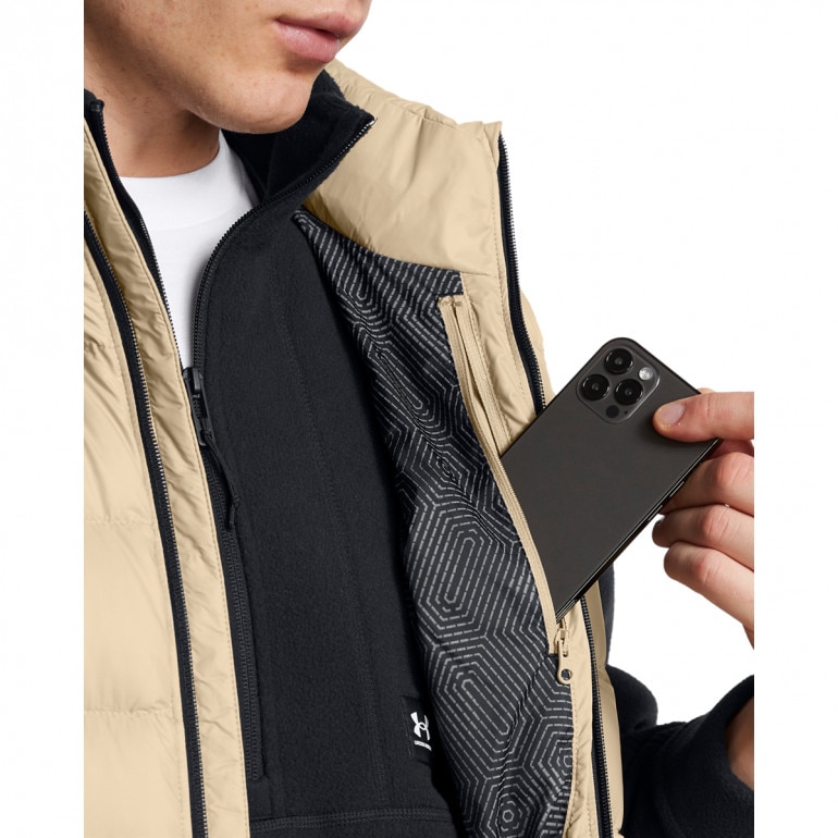 Męski bezrękawnik z puchem naturalnym Under Armour Legend Down Vest - beżowy