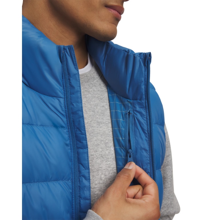 Męski bezrękawnik z puchem naturalnym Under Armour Legend Down Vest - niebieski